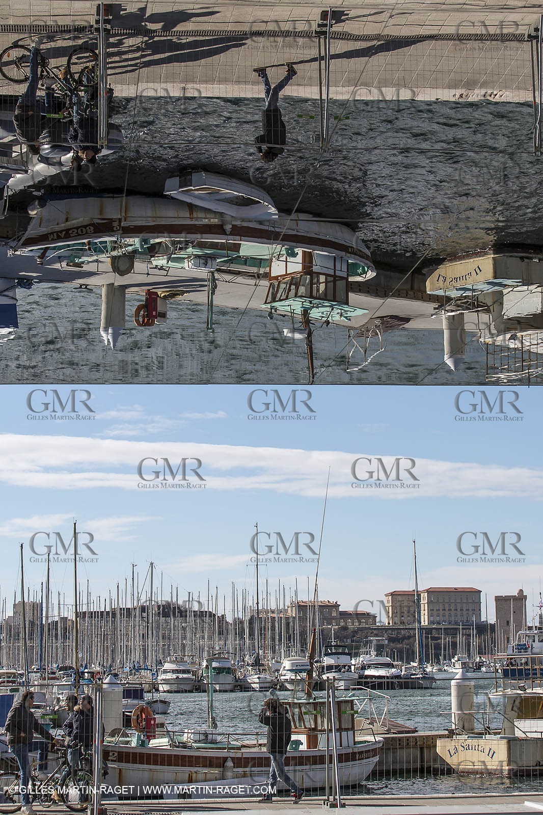 04 02 2013 - Marseille (FRA,13) - Vieux Port (historical port) refit - Works on the shadow maker