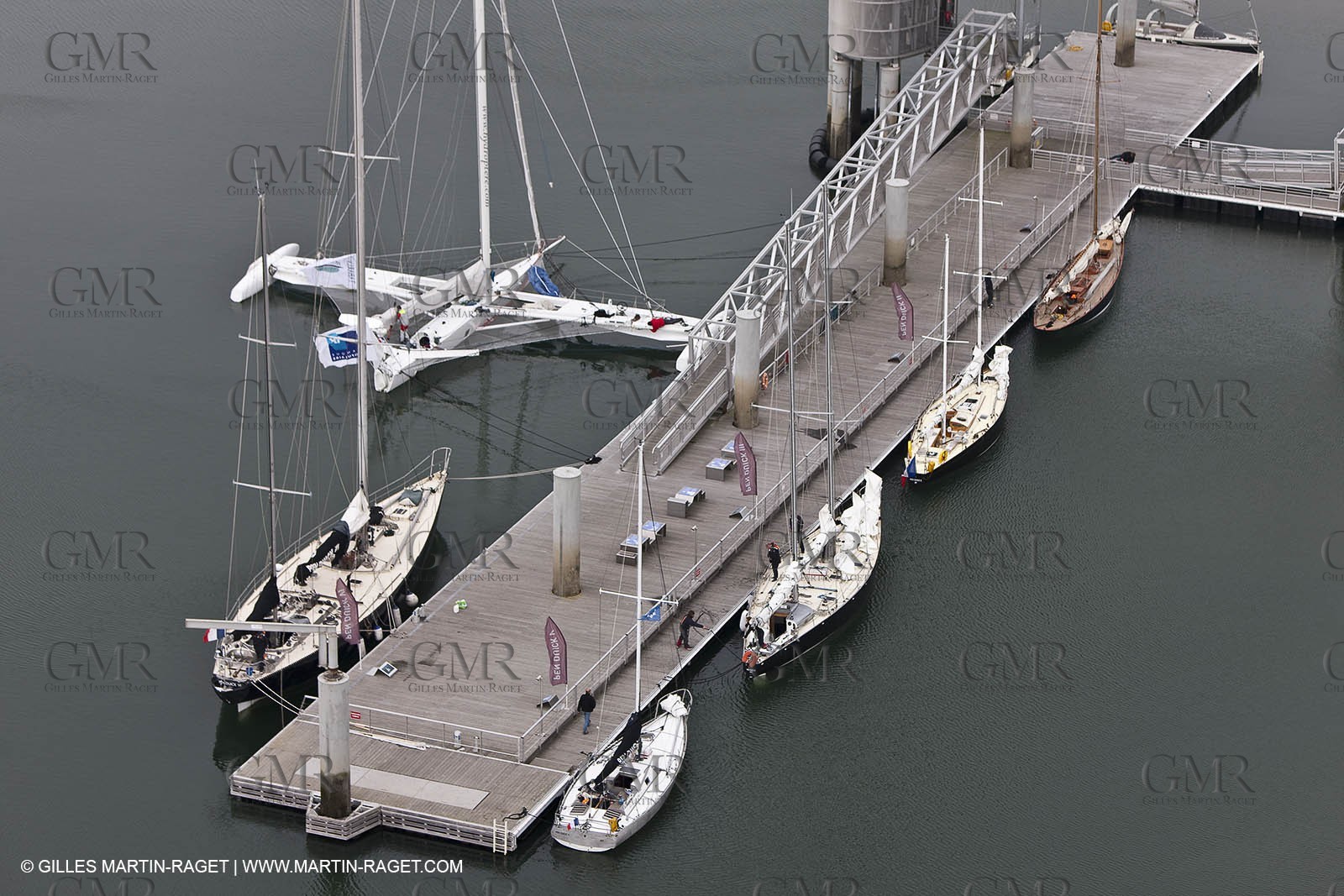 19 05 2010- Lorient- (FRA,56)  the five Pen Duick and l'Hydroptere in front of the Cité de la Voile Eric Tabarly