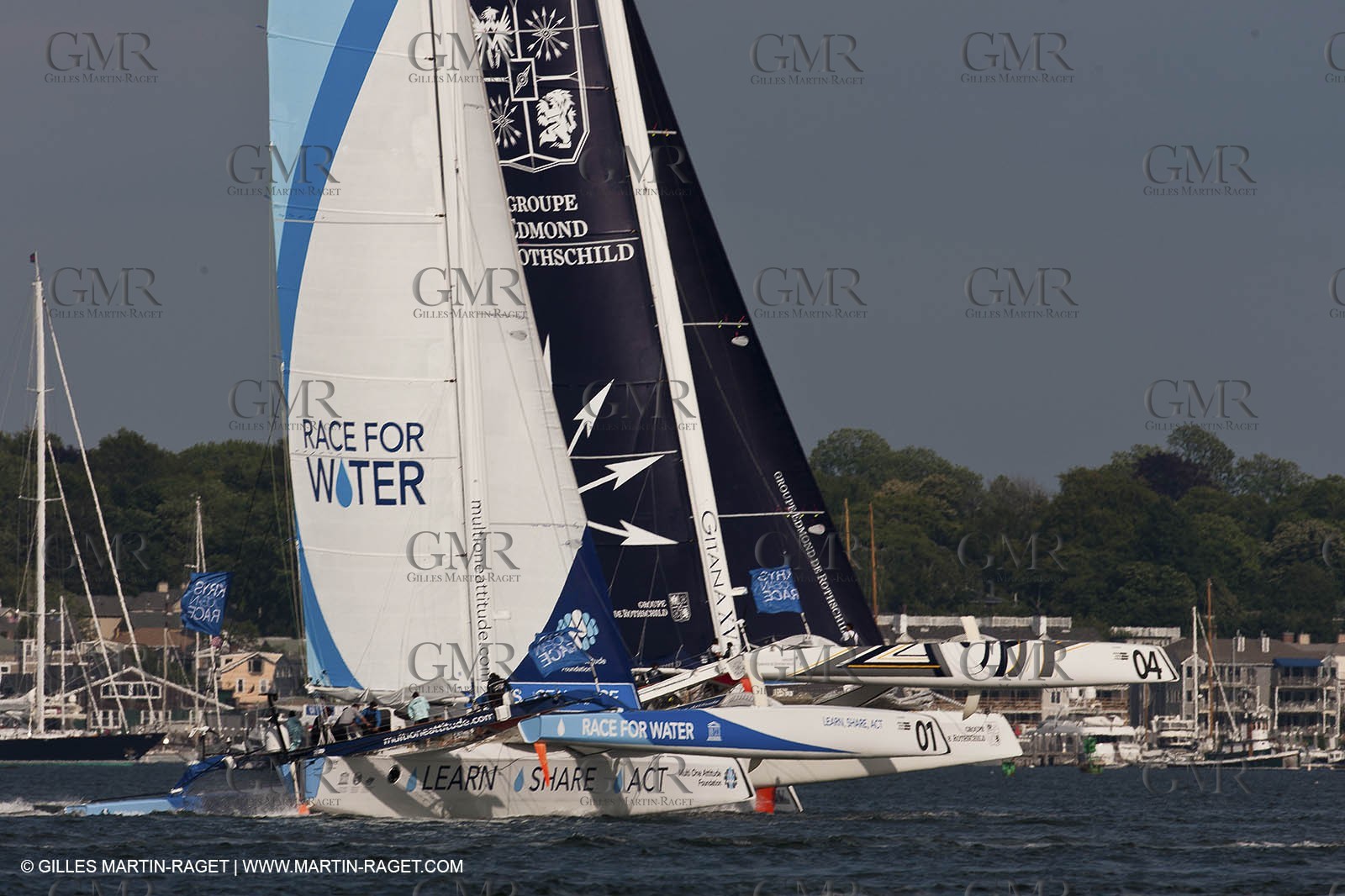 02 07 2012 - Newport (RI) -start of the Krys Ocean Race pre-event sailed between Newport and New York, Race for the Water, Gitana XV