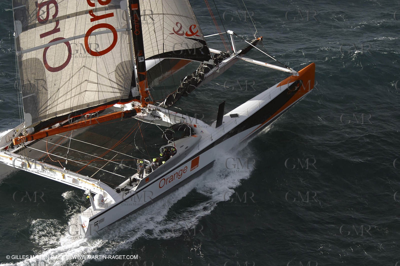 Orange II - 2004 Jules Verne Trophy - Ouessant - 2nd starting line crossing