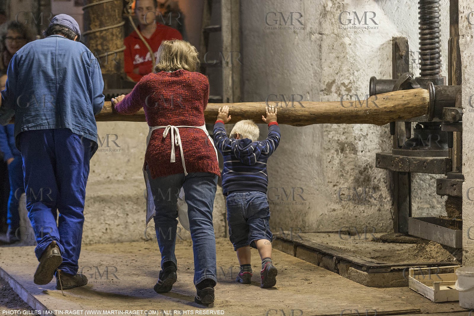 14 11 2015, Saint-Etienne du Grès (FRA,13), traditional making of olive oil at La Croix mill