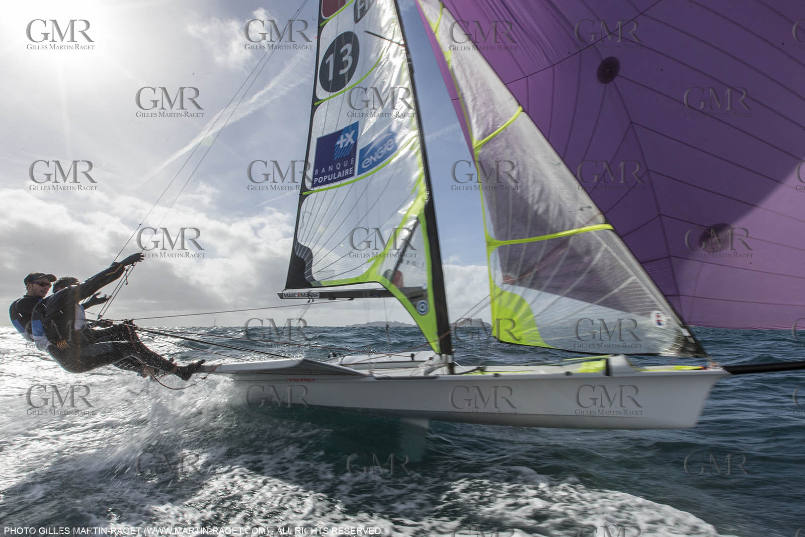 04 03 2016, Marseille (FRA,13), Olympic Sailing, 49er, french representatives Julien D'Ortoli Noë Delpech training