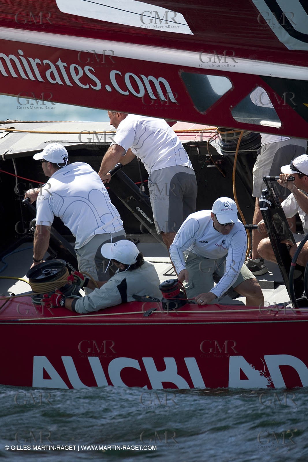 23 01 2009 - Auckland (NZL) -  Louis Vuitton Pacific Series - BMW ORACLE Racing-Tuning up onboard Emirates Team New Zealand yacht