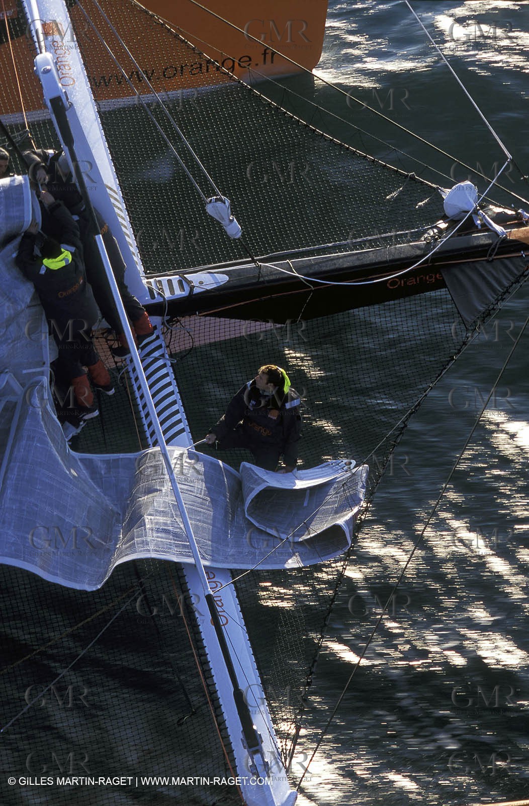 Orange II - 2004 Jules Verne Trophy - Ouessant - first starting line crossing