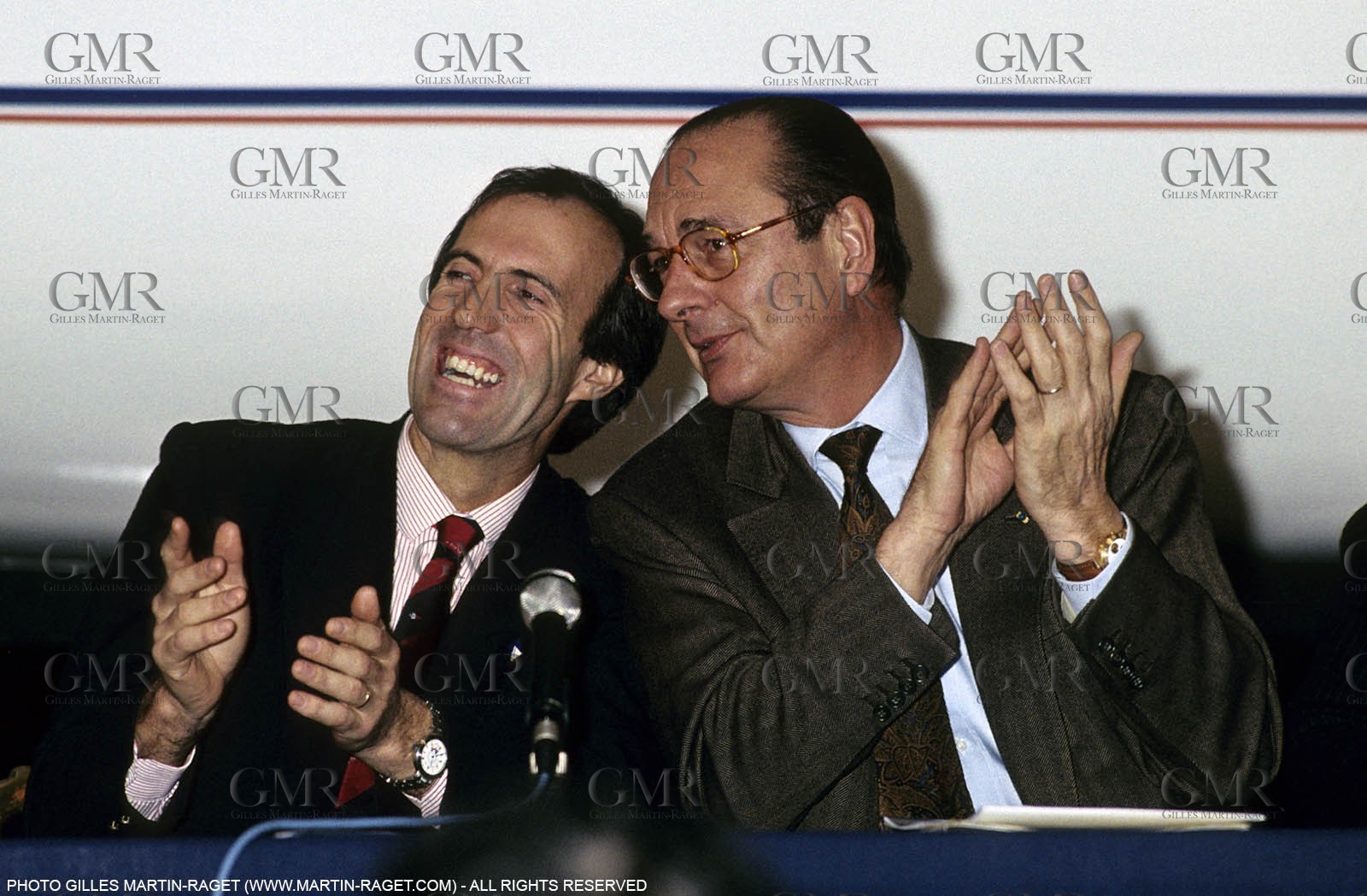 America's Cup - San Diego 1992 - Defi français - Marc Pajot - Jacques Chirac à bord