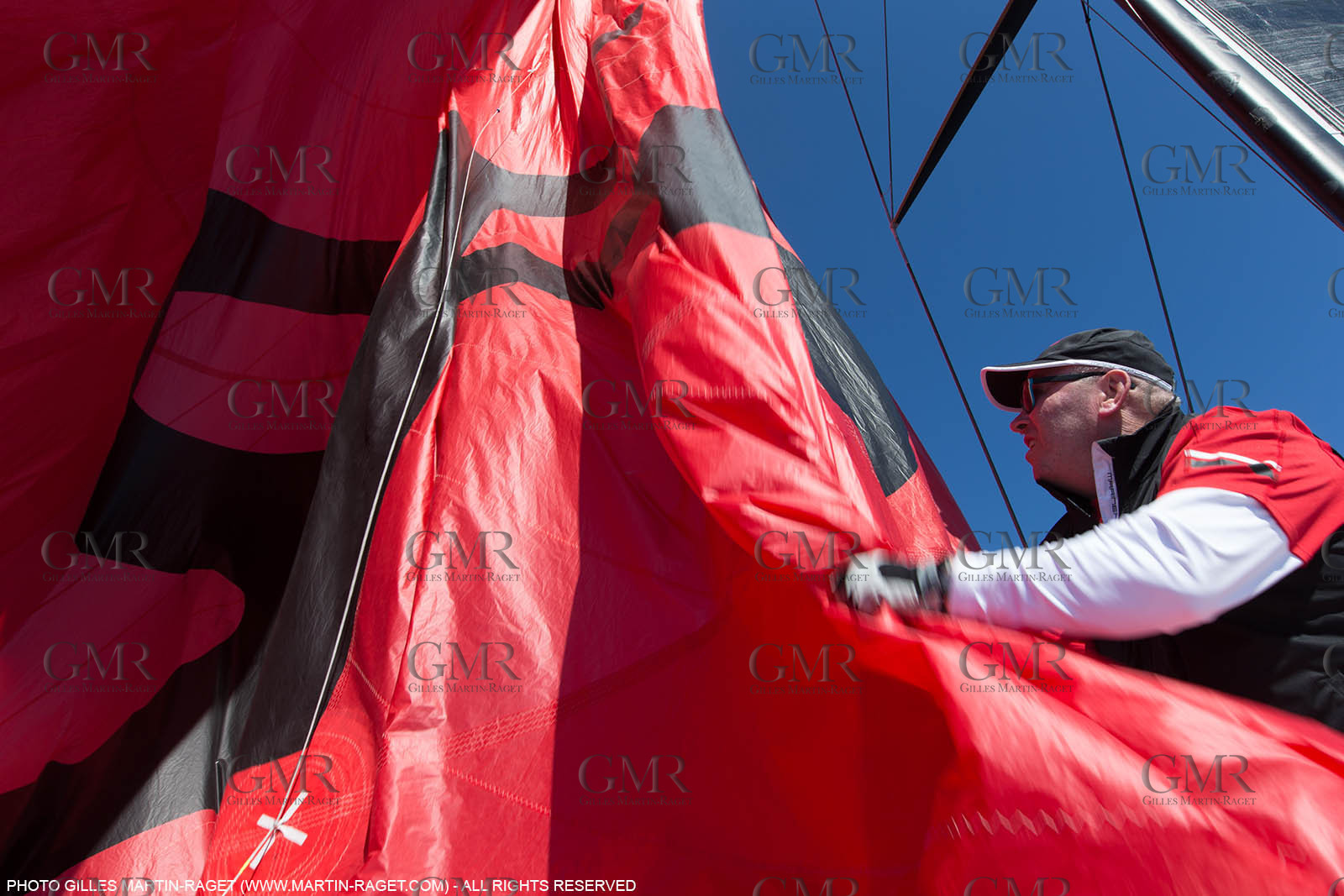 05 05 2016, Porquerolles (FRA,83), Semaine de Porquerolles, célébration des 30 and de lla victoire de l'Esprit d'Equipe dans la Whitbread, l'équipage se retrouve à bord du maxi SFS skippé par Lionel Péan