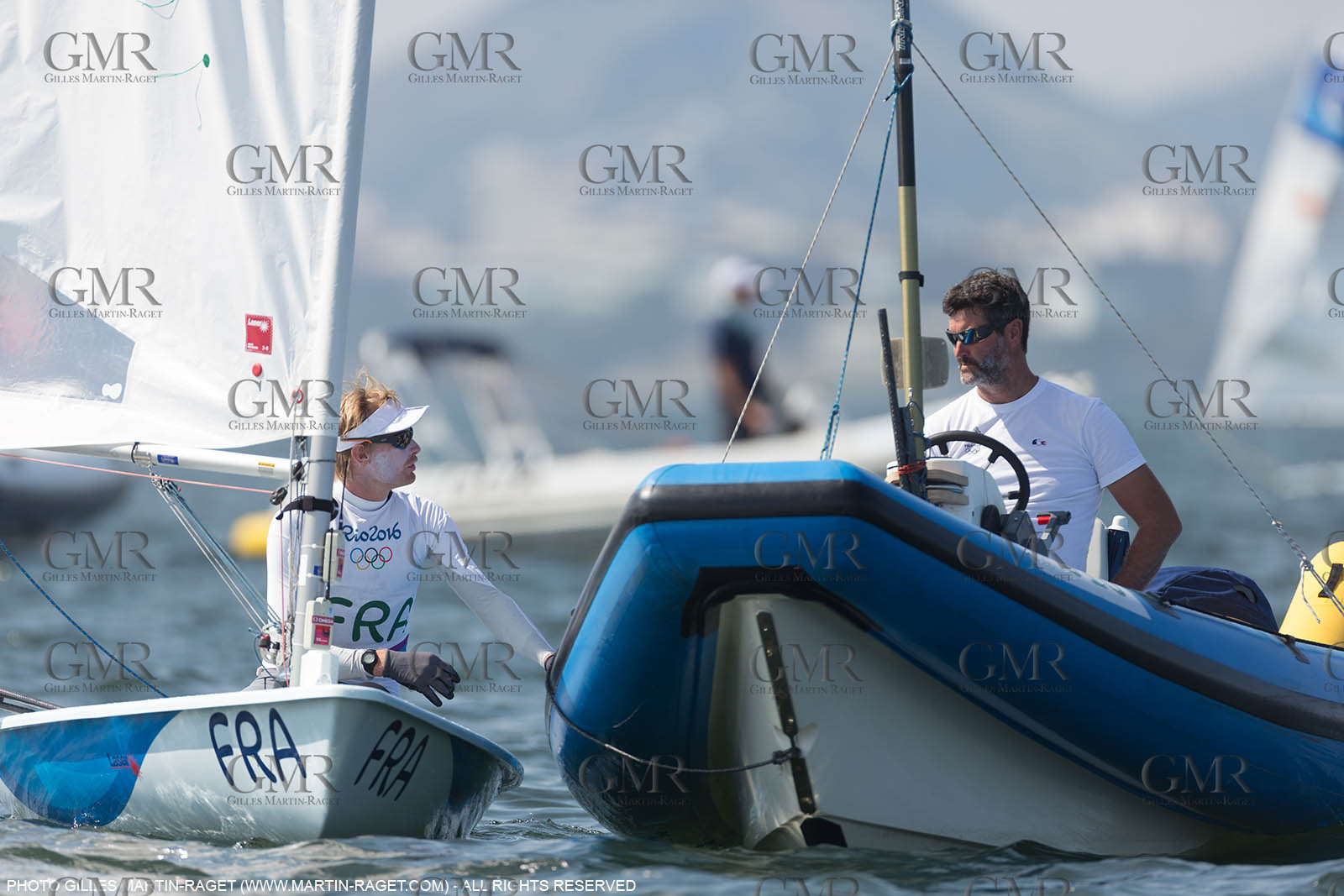 16 08 2016, Rio de Janeiro (BRA), 2016 Olympic Games, Sailing, Laser Medal Race, JB Bernaz, Pascal Rambeau