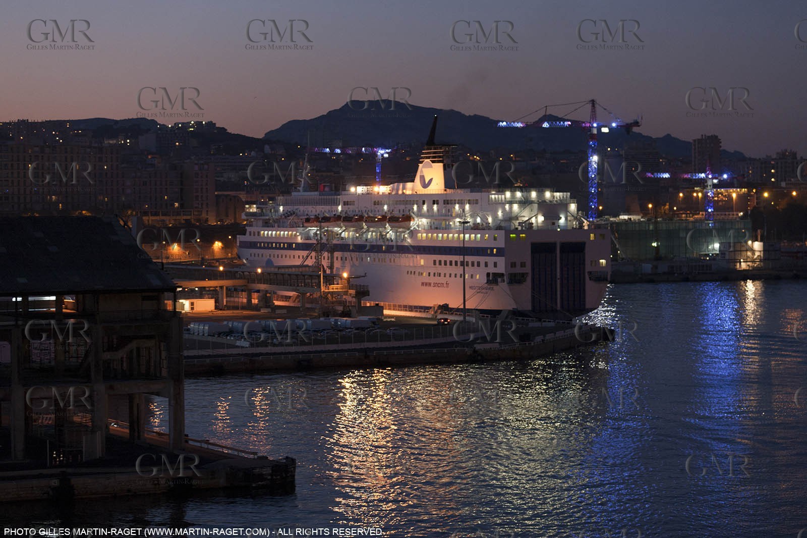 17 02 2012 - Marseille (FRA,13) - Arrival in Marseille harbour onboard ferry Piana (La Meridionale Corp.)