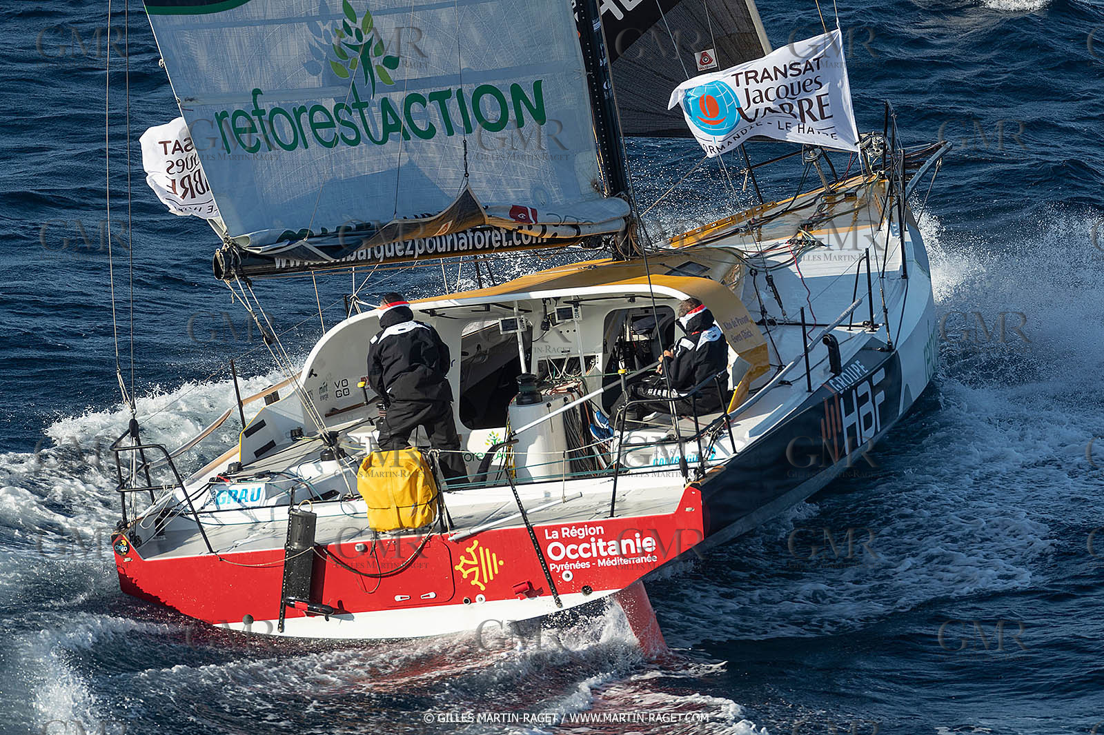 27 08 2021, Marseille (FRA), Transat Jacques Vabre 2021, Class 40, HBF-Reforest'Action (Kito de Pavant, Gwen Gbick)