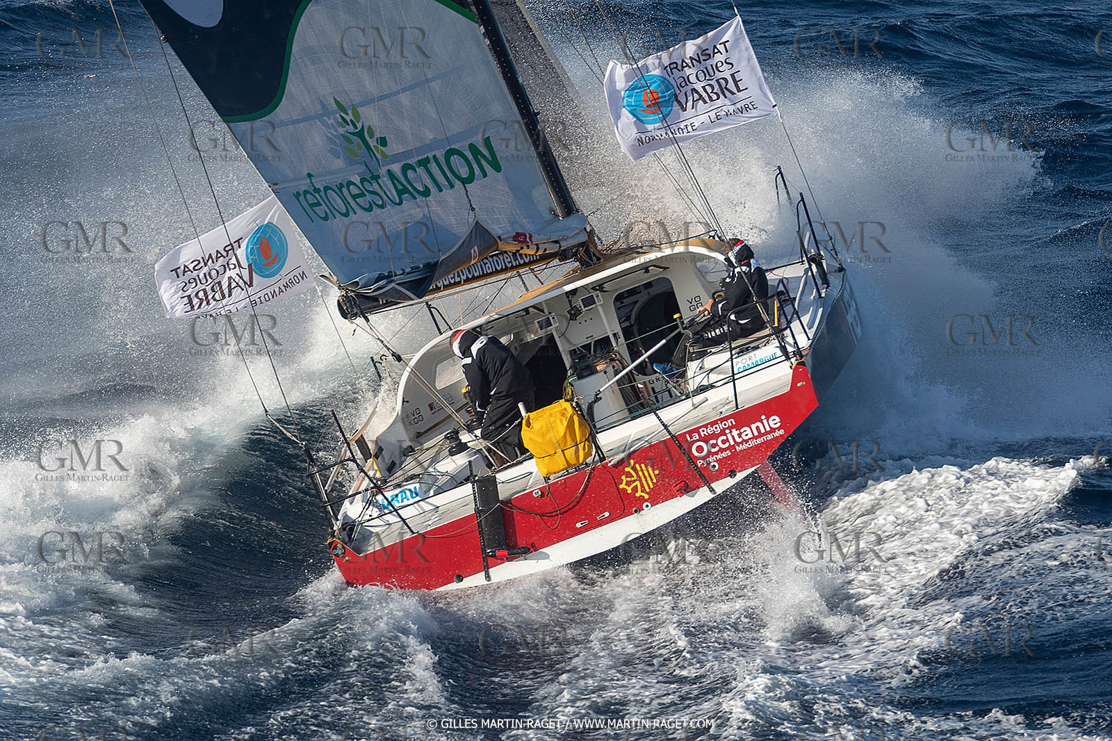 27 08 2021, Marseille (FRA), Transat Jacques Vabre 2021, Class 40, HBF-Reforest'Action (Kito de Pavant, Gwen Gbick)