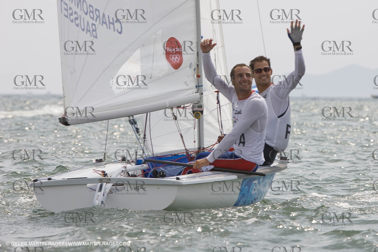 18 08 2008 - Qingdao (CHN) - 2008 Olympic games - Day 10 - Medal race 470 men, Charbnonnier Bausset bronze medal