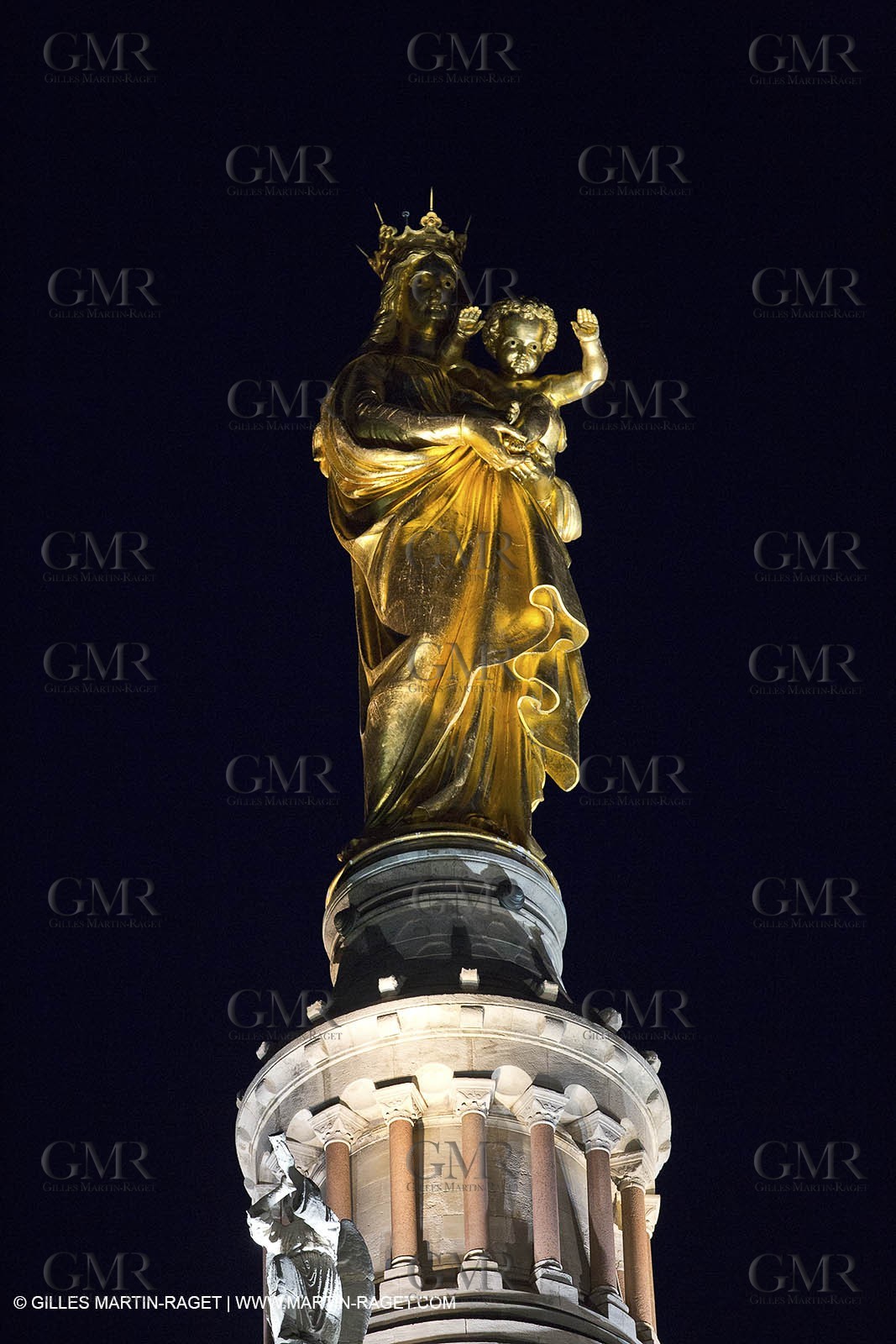 05 06 2012 - Marseille (FRA,13) - Full  moon at Notre Dame de la Garde as seen from Impasse Clerville (7th district)