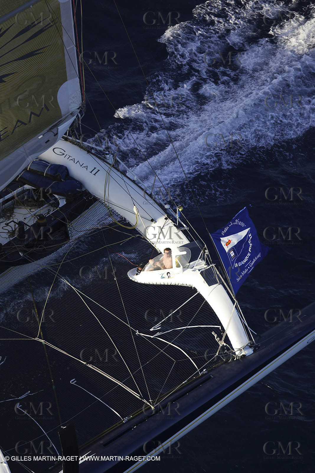 05 11 2006 - Pointe à Pitre Guadelupe (FRA) - Route du Rhum 2006 arrival - overall winner Lionel Lemonchois (Gitana 11)