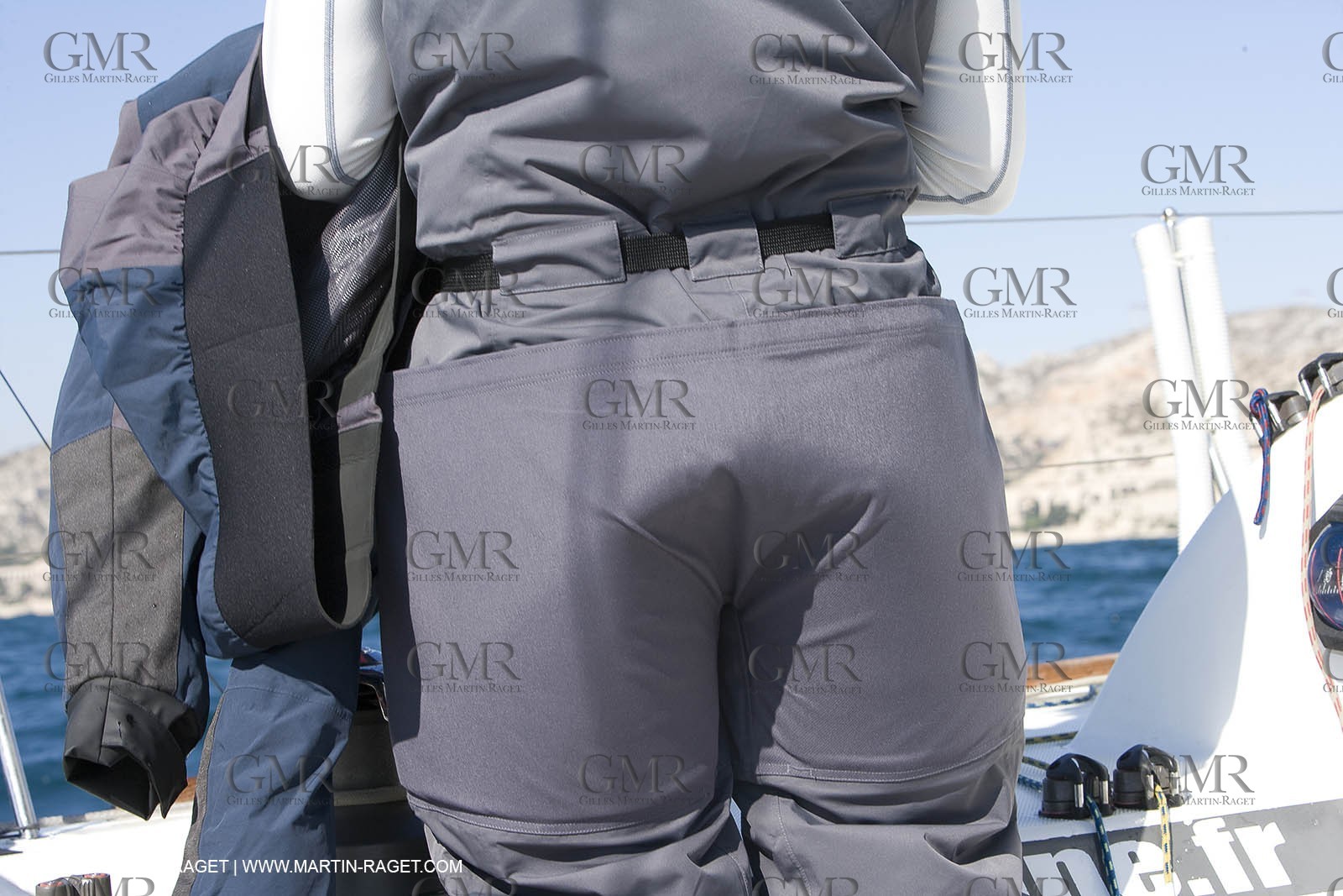 28 09 2007 - Marseille (FRA, 13) - Aigle Marine weather clothing showed in action by salors Marc Emig et Luce Molinier