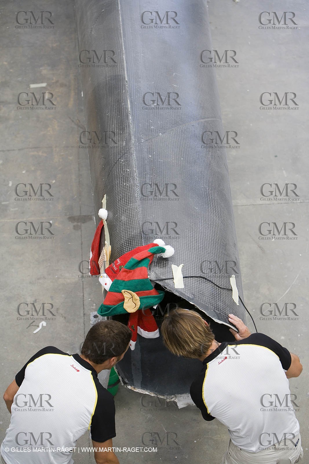 Sydney, Australia, Thomas Coville trimaran Sodebo building at Boat Speed