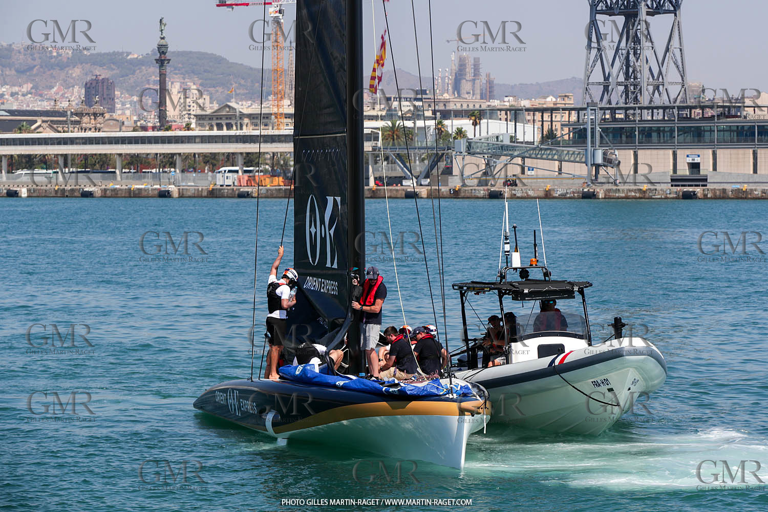 22 08 2023, Barcelona (ESP), 37th America's Cup, Orient Express Racing Team, AC 40 first training
