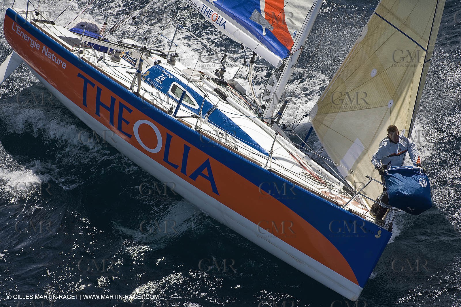 06-26-2007 - FIGARO II - THEOLIA - Skipper : Robert Nagy - Training off Marseille (south France) with strong wind conditions