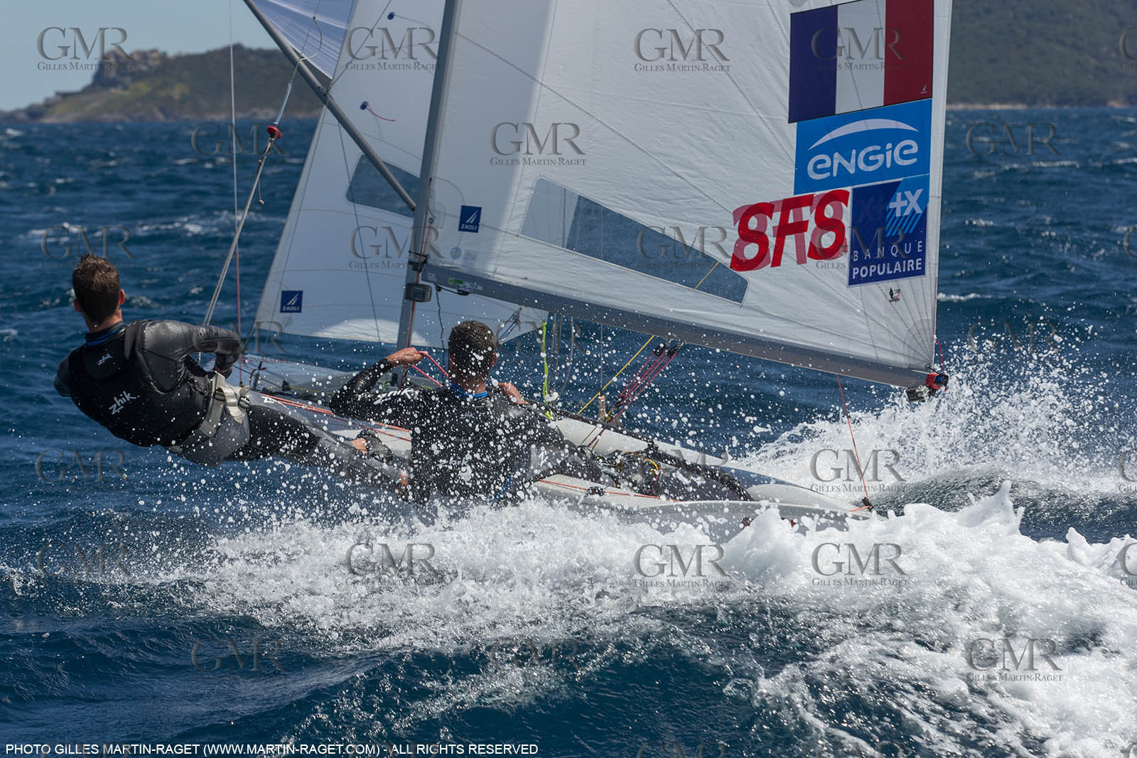 25 04 2016, Hyères (FRA,83), Jeux Olympiques Rio 2016, voile, 470, Sofian Bouvet   Jeremie Mion, SFS Voile