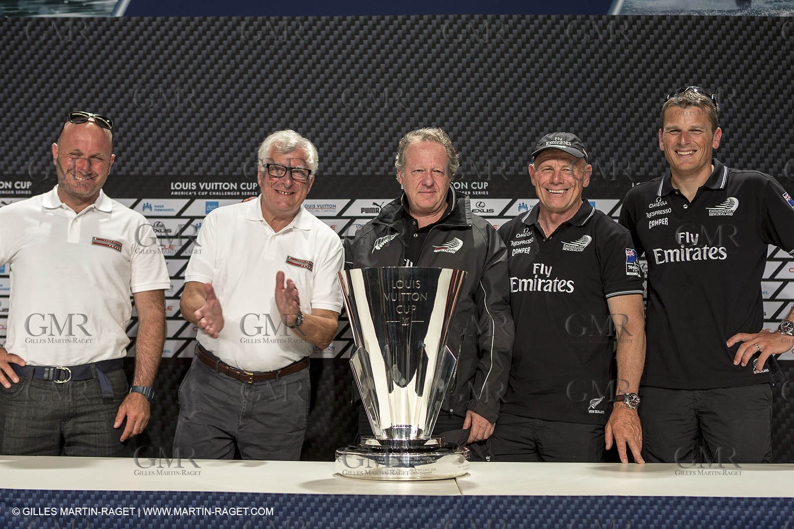 25 08 2013 - San Francisco (USA,CA) - 34th America's Cup - Louis Vuitton Cup Final, Day 7, Emirates Team New Zealand Vs Luna Rossa, Max Sirena, Patrizio Bertelli, Matteo De Nora, Grant Dalton, Dean Barker