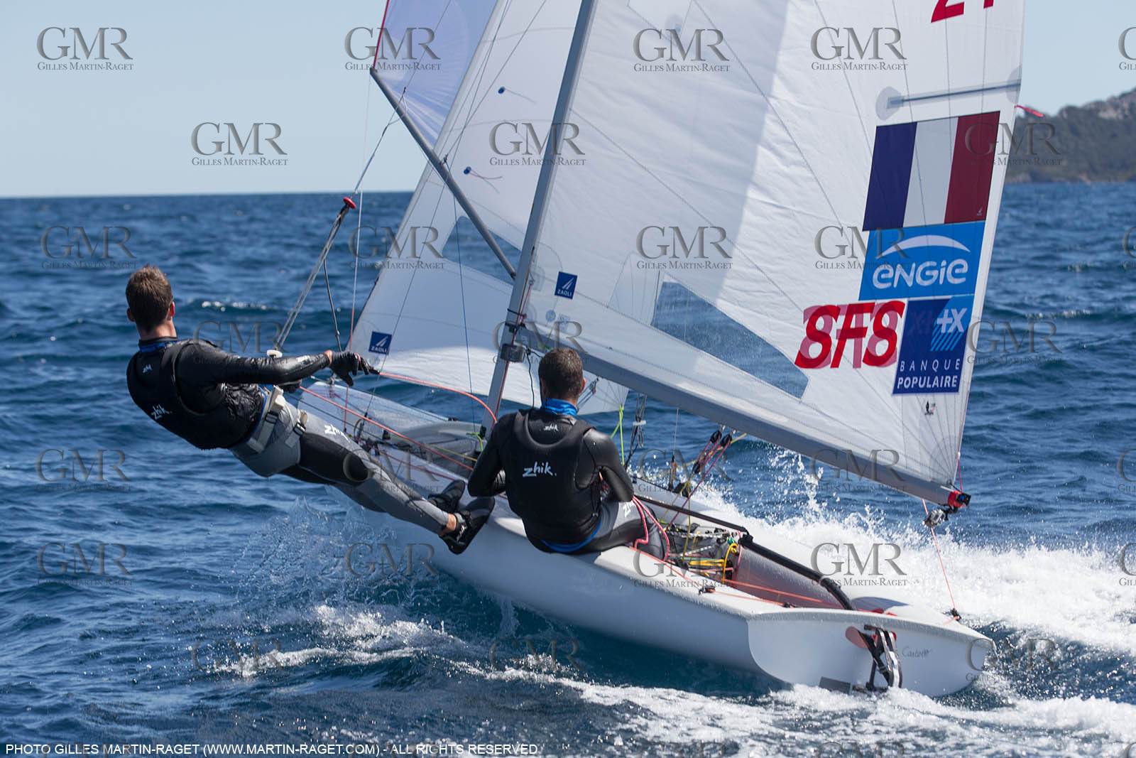 25 04 2016, Hyères (FRA,83), Jeux Olympiques Rio 2016, voile, 470, Sofian Bouvet   Jeremie Mion, SFS Voile