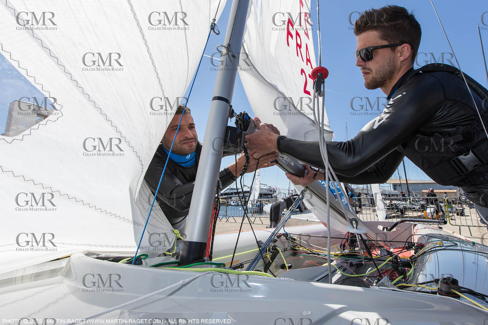 25 04 2016, Hyères (FRA,83), Jeux Olympiques Rio 2016, voile, 470, Sofian Bouvet   Jeremie Mion, SFS Voile