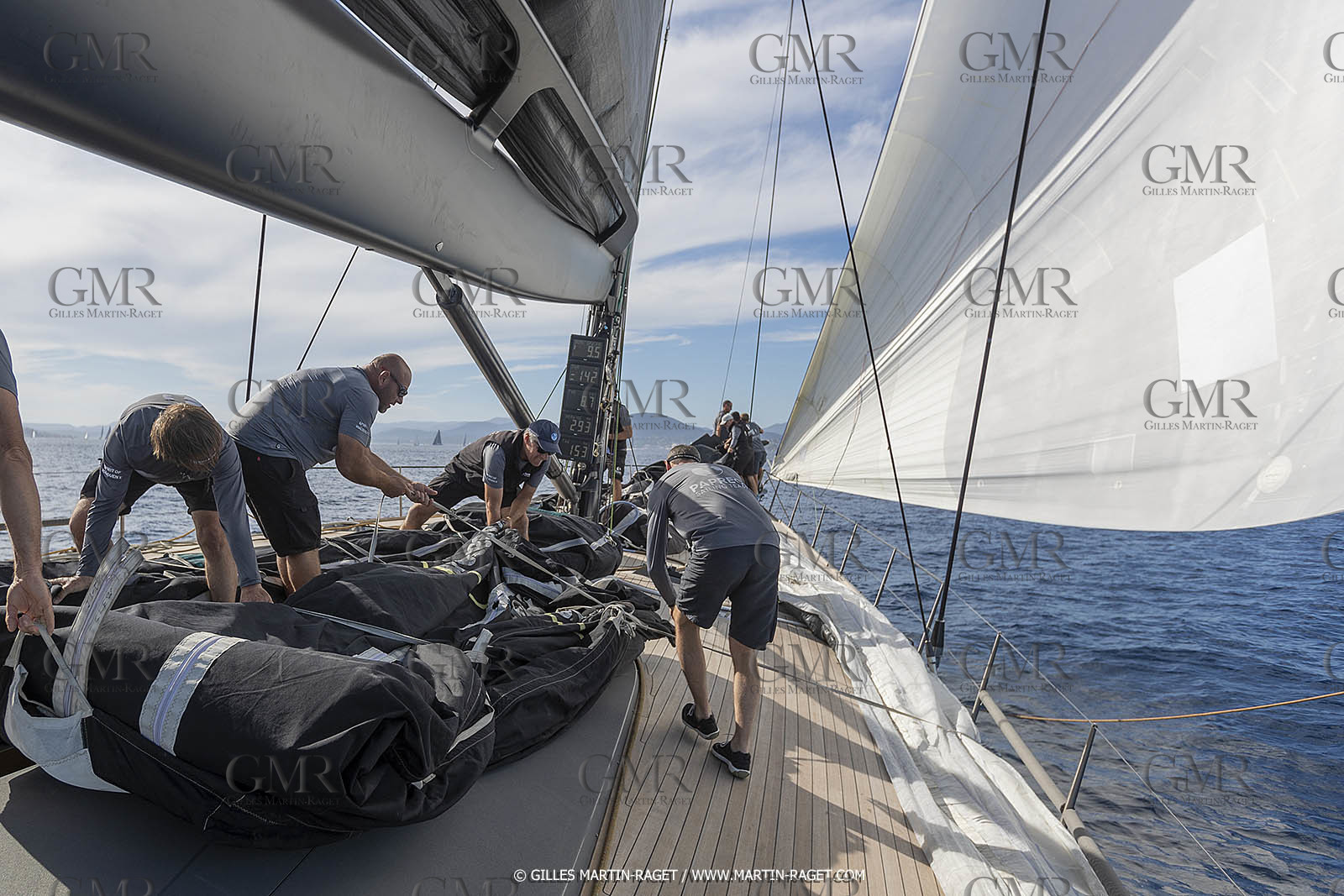 03 10 2022, Saint-Tropez (FRA,83), Voiles de Saint-Tropez 2022,  entraînement des maxis, A bord de Sipirit of Malouen X