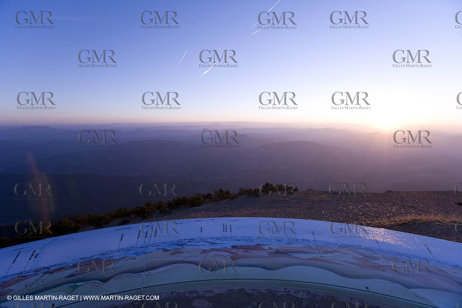 01 09 2007 - Mount Ventoux summit - view toward north and east with Haute Provence and south Alps (Oisans chain)