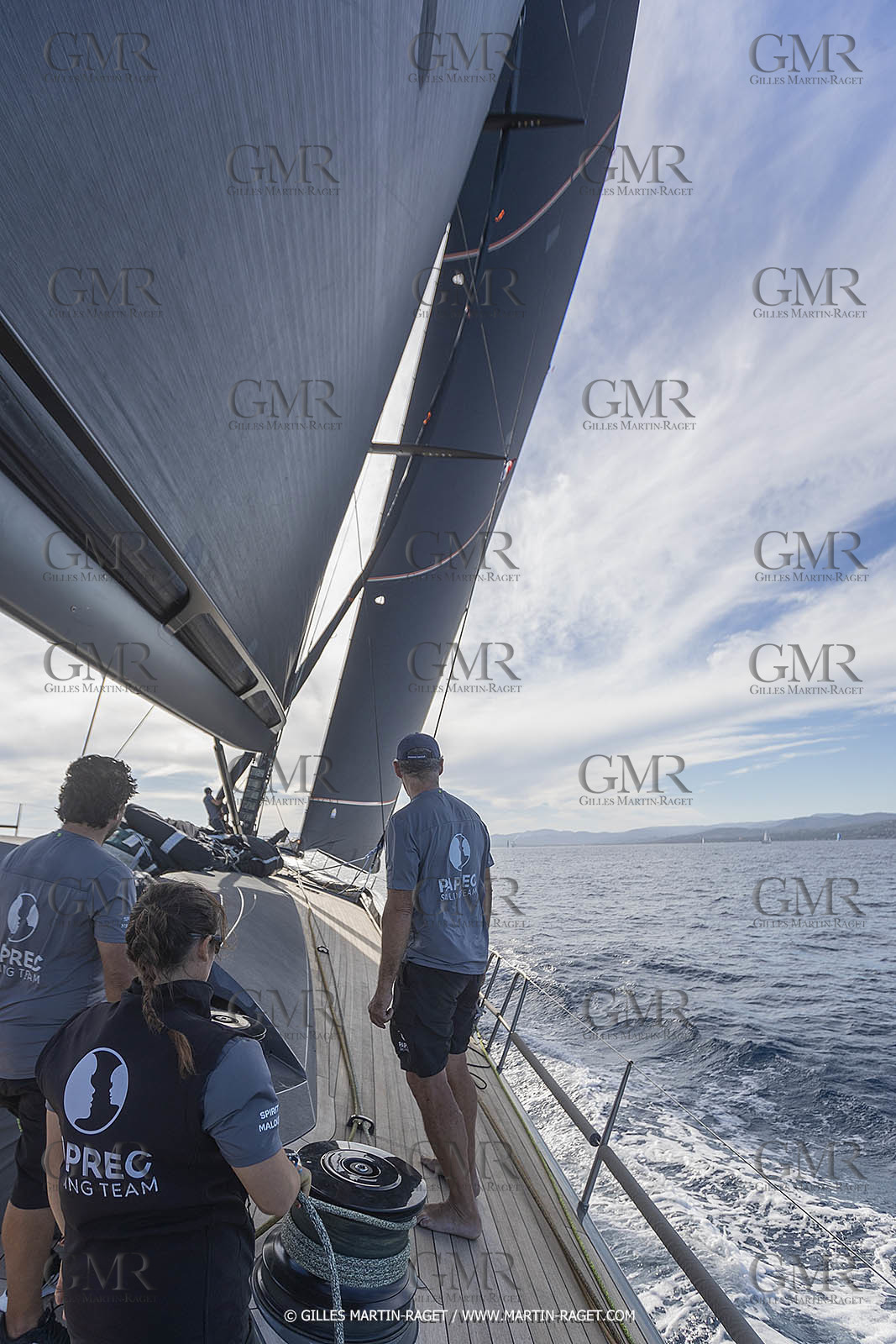03 10 2022, Saint-Tropez (FRA,83), Voiles de Saint-Tropez 2022,  entraînement des maxis, A bord de Sipirit of Malouen X