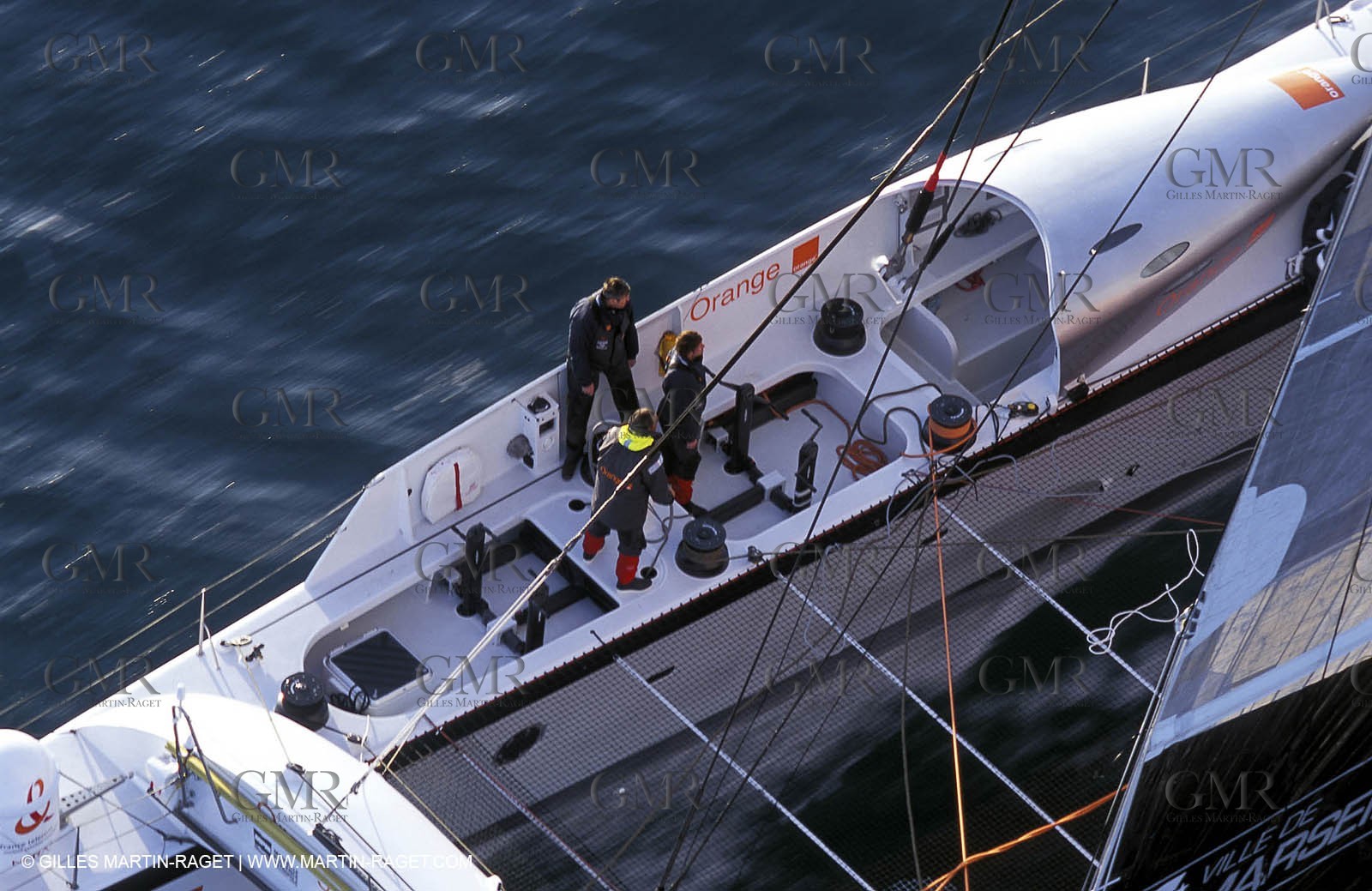 Orange II - 2004 Jules Verne Trophy - Ouessant - first starting line crossing