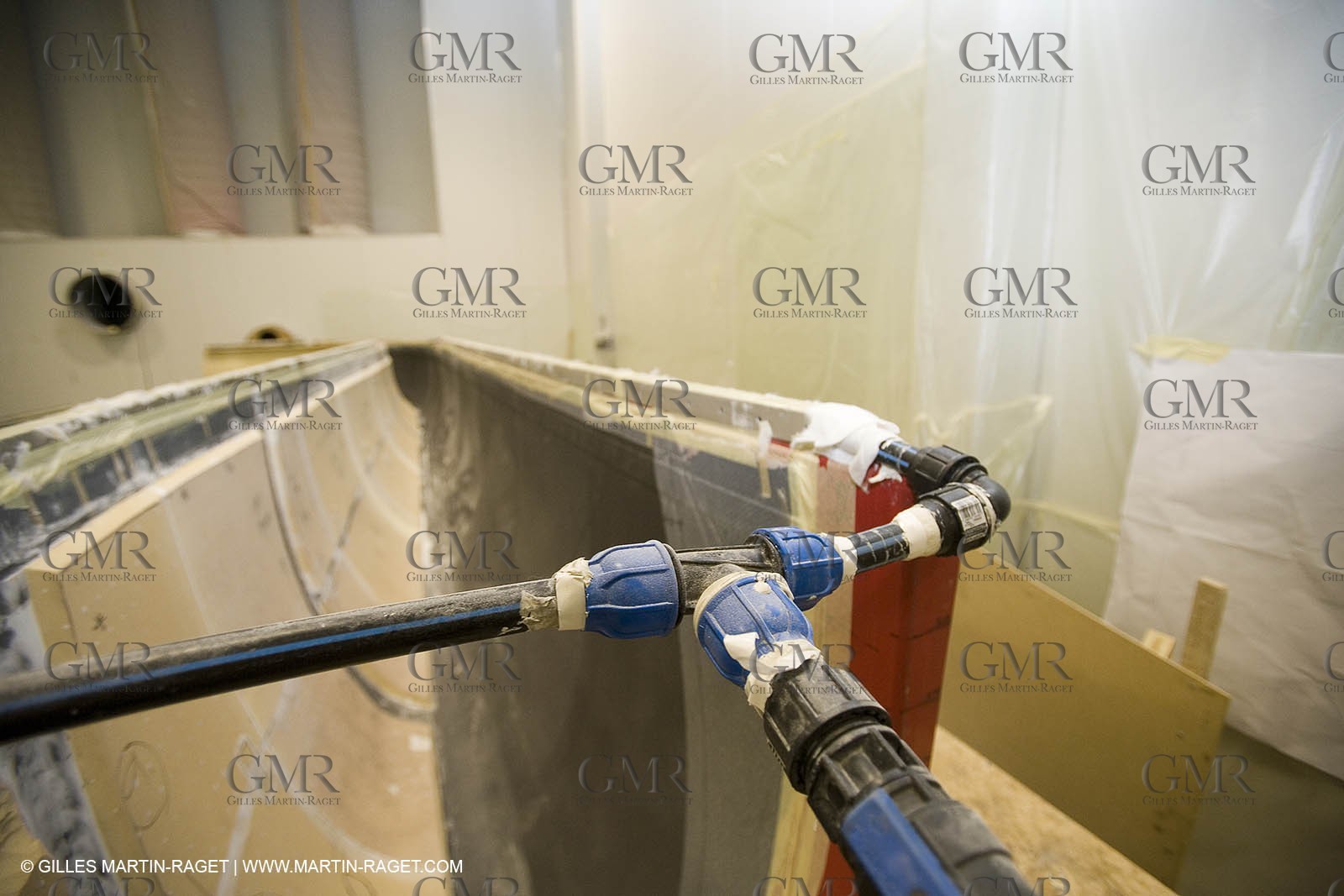 Sydney, Australia, Thomas Coville trimaran Sodebo building at Boat Speed