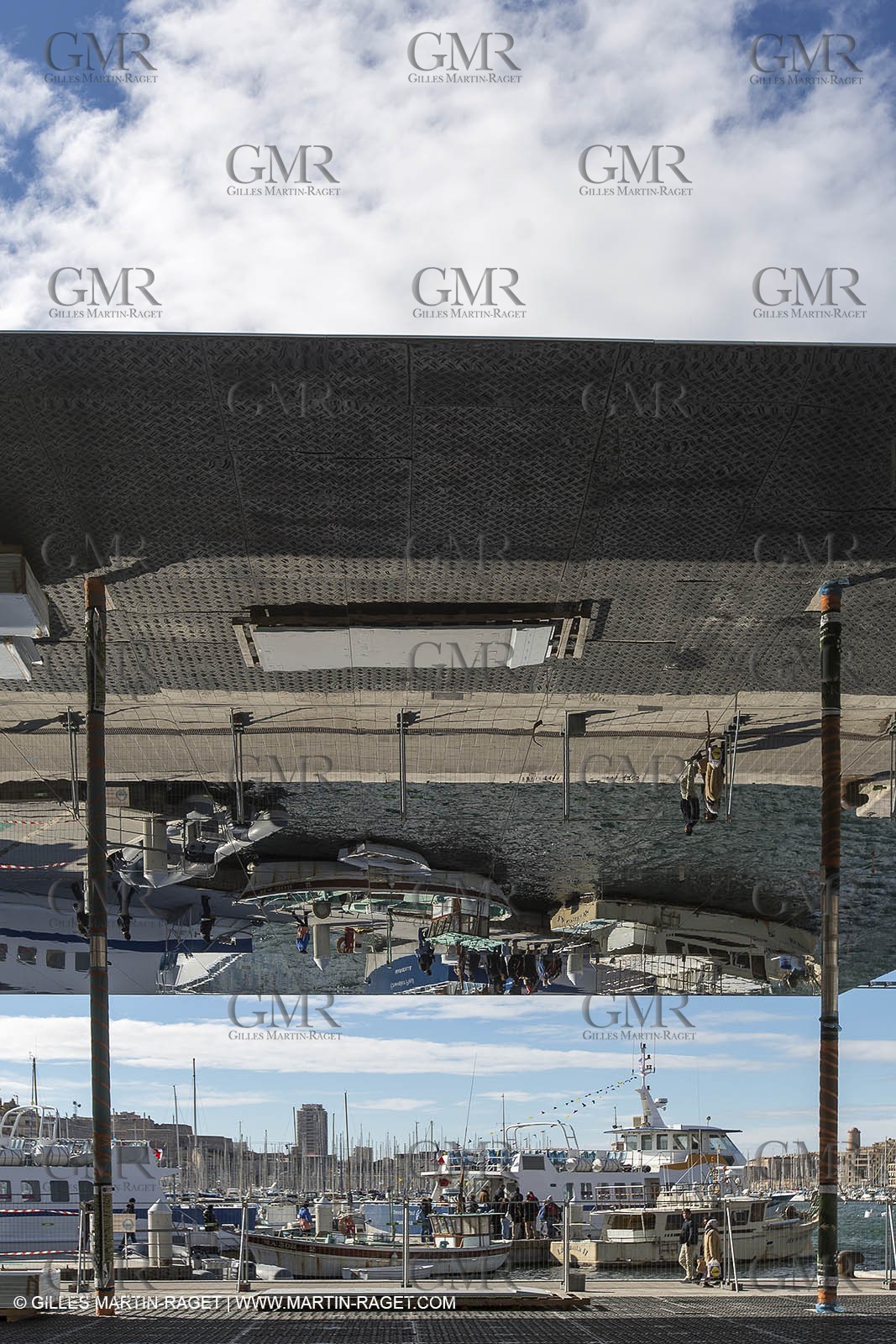 04 02 2013 - Marseille (FRA,13) - Vieux Port (historical port) refit - Works on the shadow maker