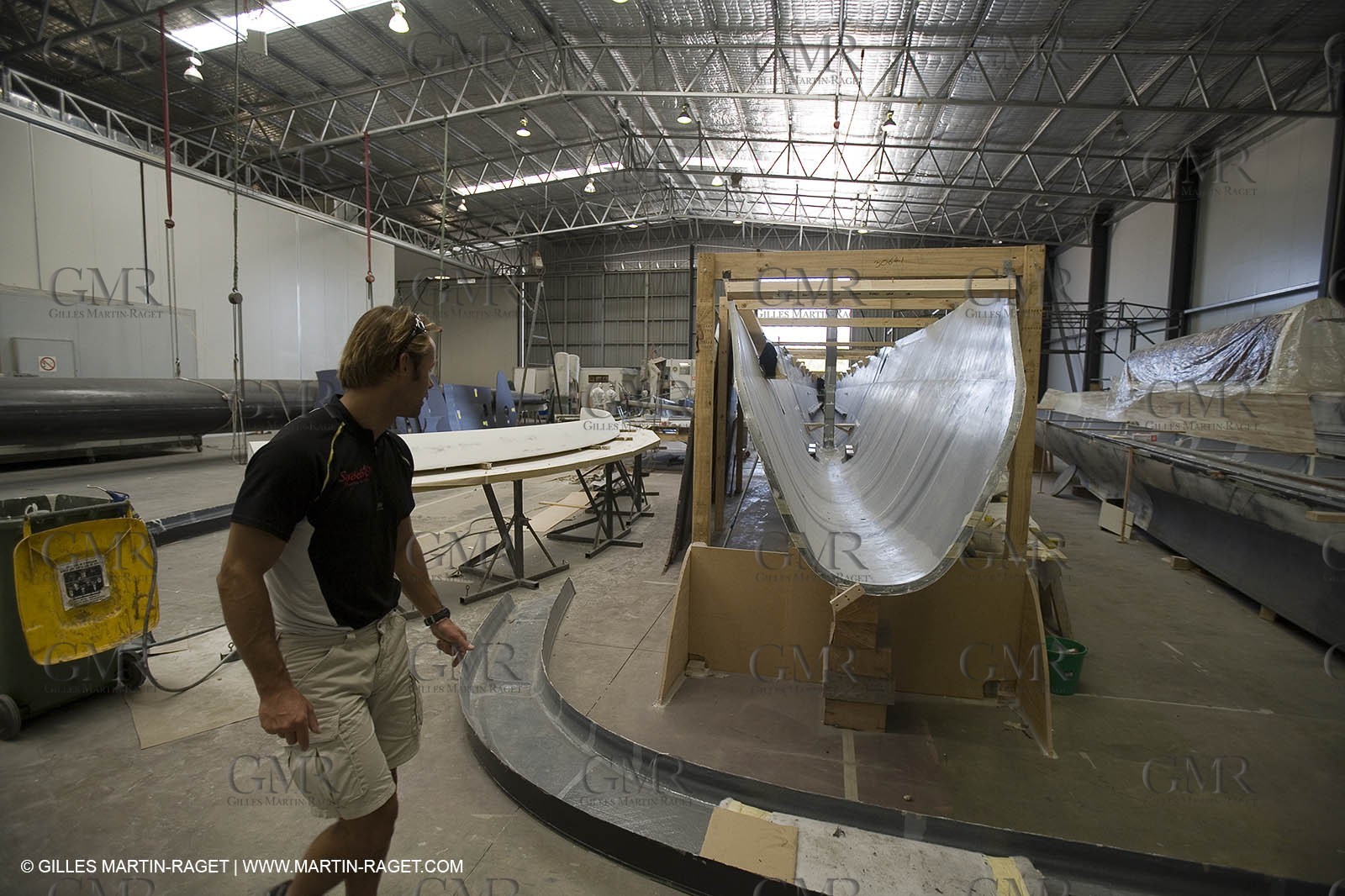 Sydney, Australia, Thomas Coville trimaran Sodebo building at Boat Speed