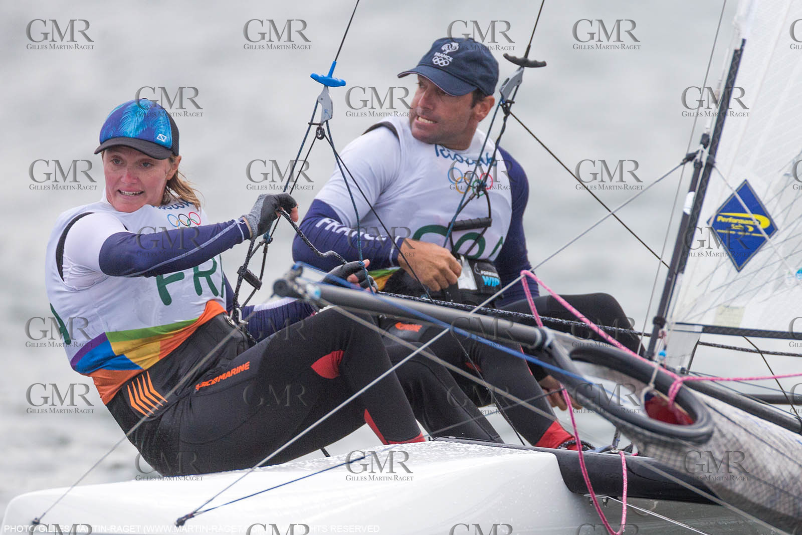 16 08 2016, Rio de Janeiro (BRA), 2016 Olympic Games, Sailing, Nacra 17, Billy Besson, Marie RIou