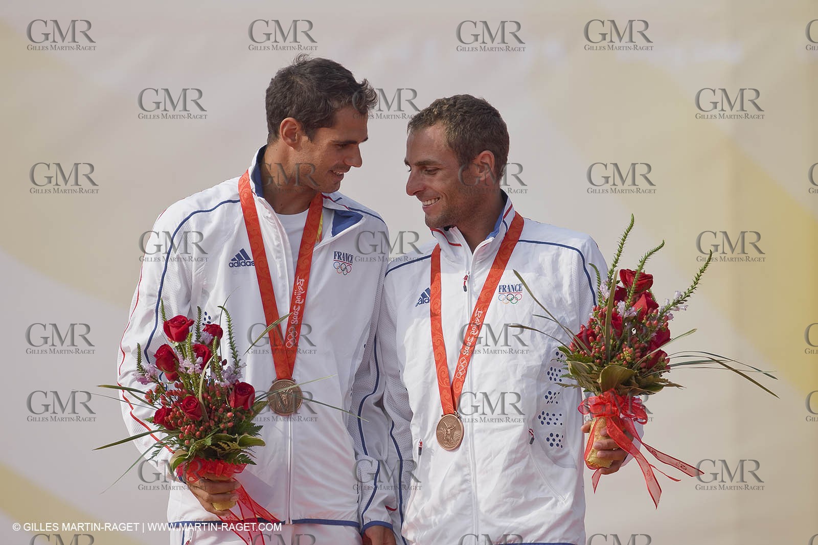18 08 2008 - Qingdao (CHN) - 2008 Olympic games - Day 10 - Medal race 470 men, Charbnonnier Bausset bronze medal