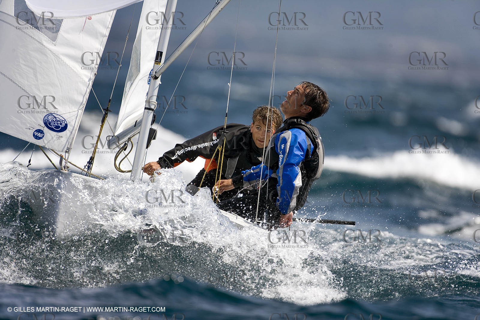 27 04 2007 - 2007 Semaine Olympique Française - Hyères (South of France) - Day 6 - Medal Race - Team France - 470 Homme - Leboucher-Garos