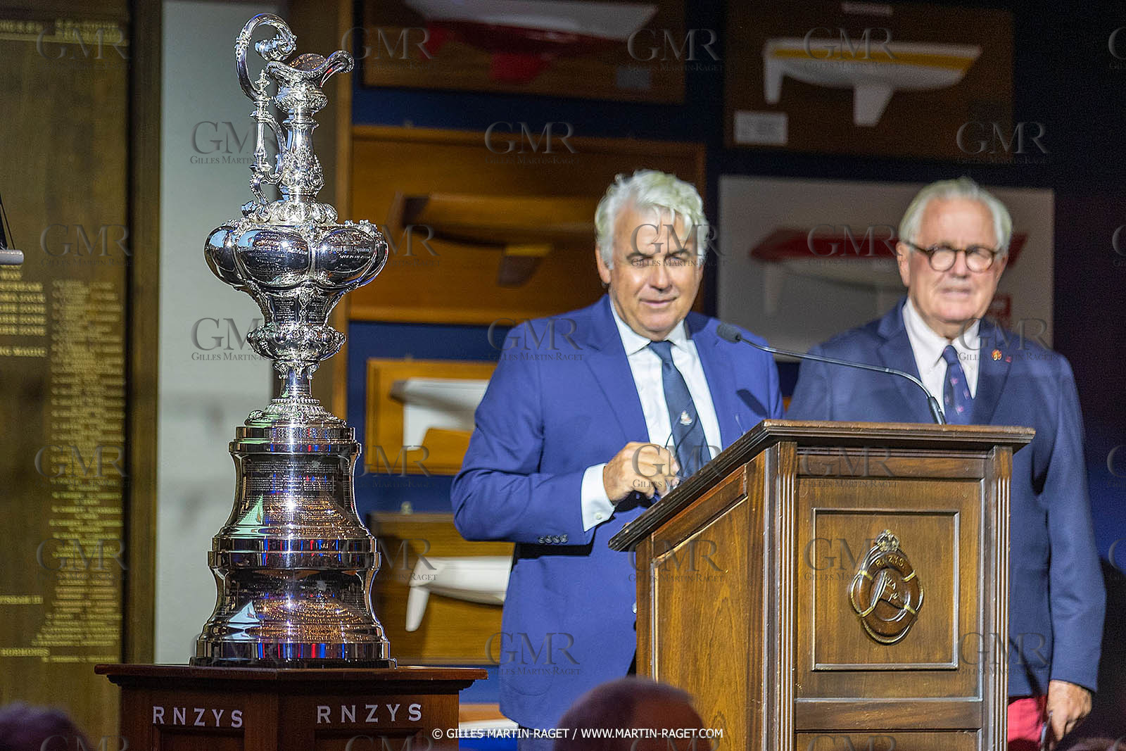 19 03 2021, Auckland (ZL), 36th America's Cup, America's Cup Hall of Fame, Peter J. Mongtgomery and Ed Baird induction at the Royal New Zealand Yacht Squadron, Brad Butterworh, Bruno Troublé