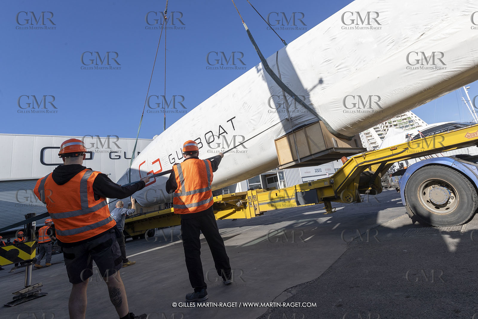 15 02 2022, La Grande Motte (FRA), Gunboat 80  1 hulls delivery