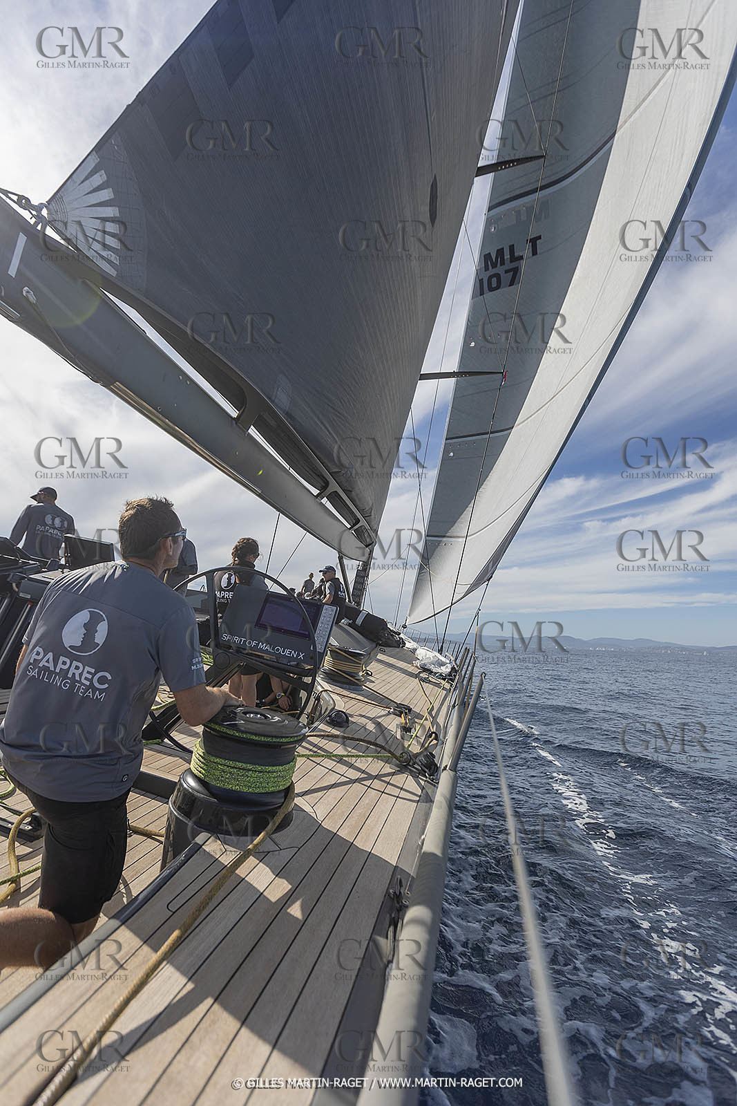 03 10 2022, Saint-Tropez (FRA,83), Voiles de Saint-Tropez 2022,  entraînement des maxis, A bord de Sipirit of Malouen X