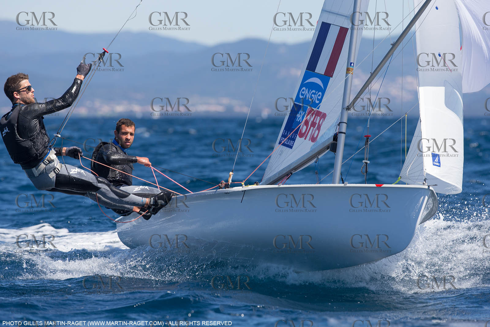 25 04 2016, Hyères (FRA,83), Jeux Olympiques Rio 2016, voile, 470, Sofian Bouvet   Jeremie Mion, SFS Voile