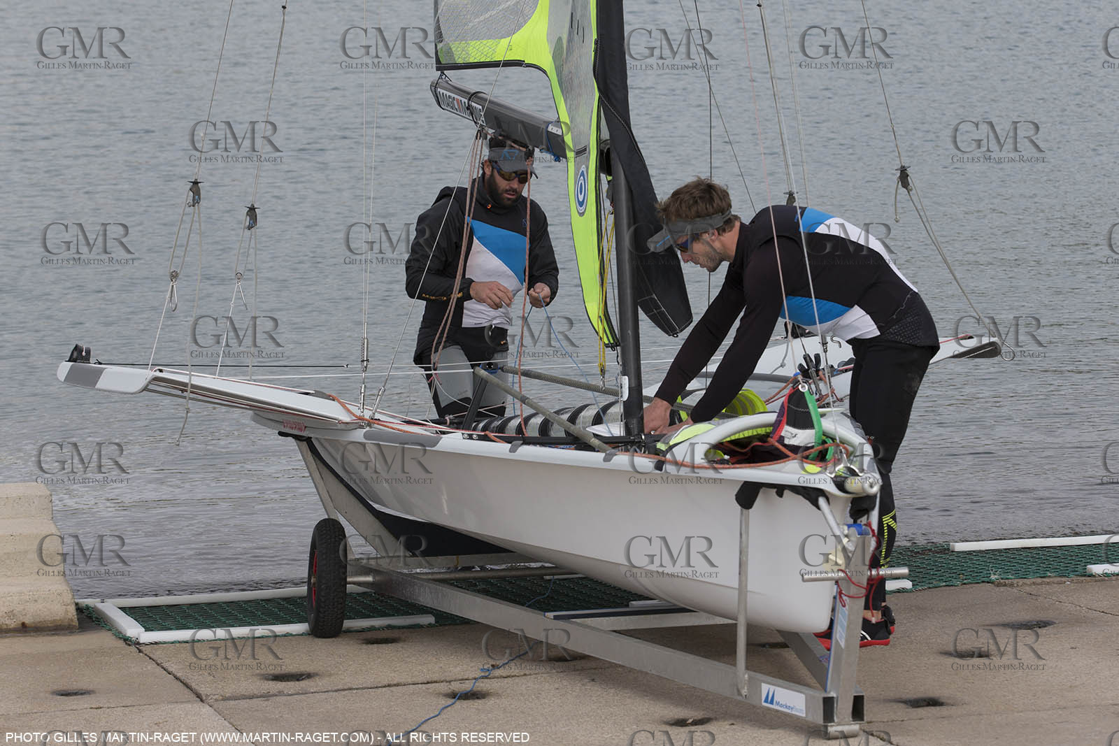 04 03 2016, Marseille (FRA,13), Olympic Sailing, 49er, french representatives Julien D'Ortoli Noë Delpech training