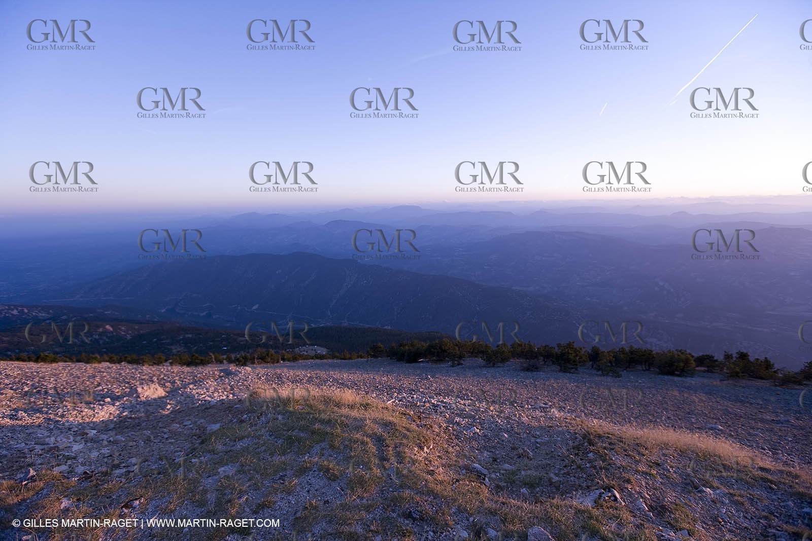 01 09 2007 - Mount Ventoux summit - view toward north and east with Haute Provence and south Alps (Oisans chain)