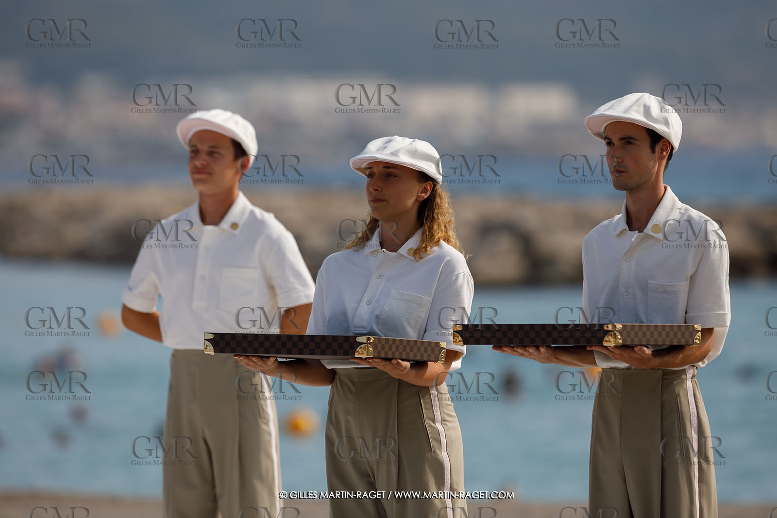02 08 2024, Marseille (FRA), Paris 2024 Olympic Games, Sailing, Race Day 5, Medal ceremony for 49er FX and 49er