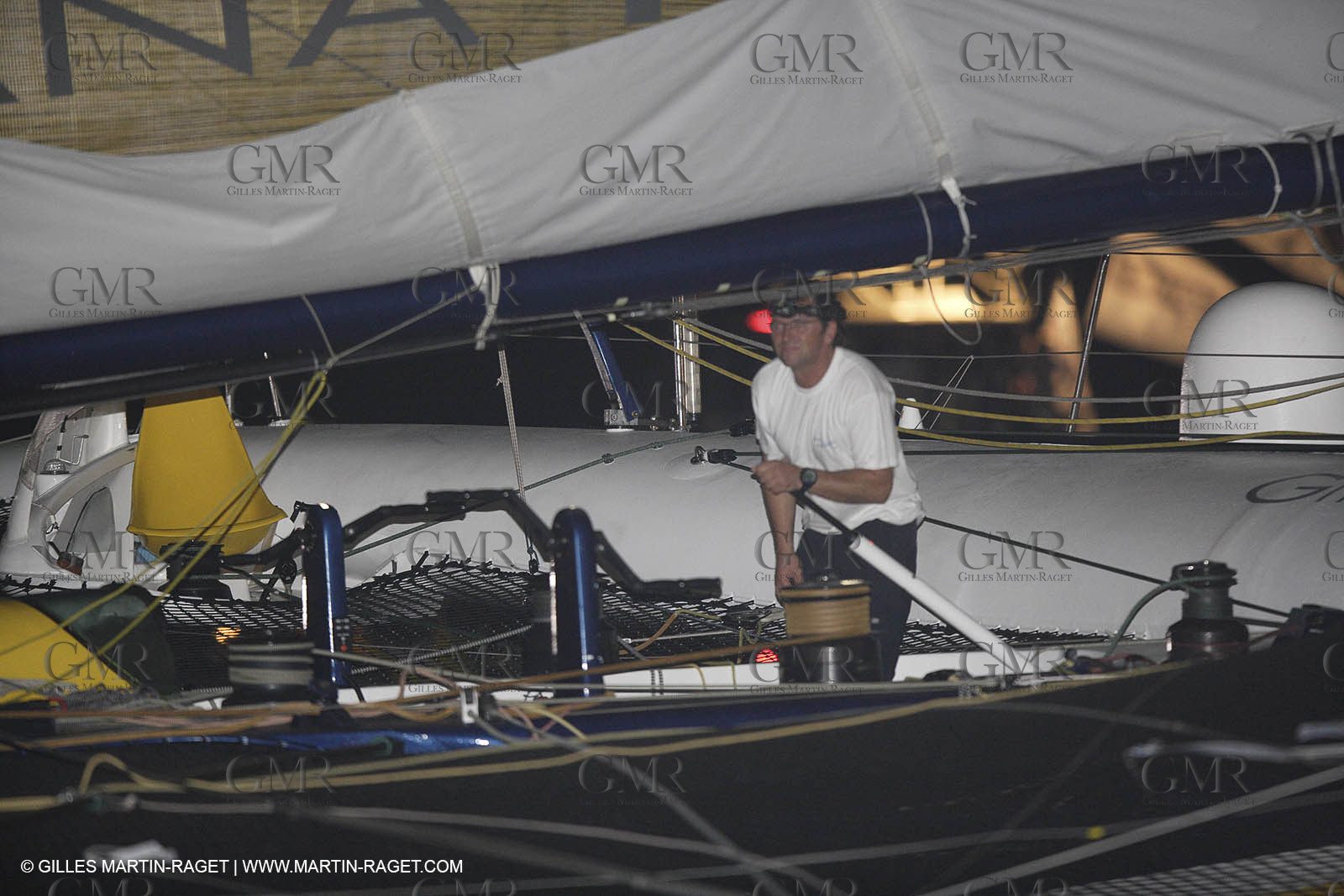05 11 2006 - Pointe à Pitre Guadelupe (FRA) - Route du Rhum 2006 arrival - overall winner Lionel Lemonchois (Gitana 11)