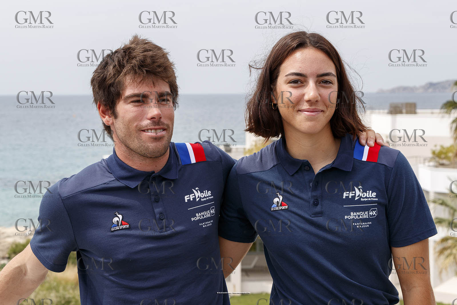 15 04 2024, Marseille (FRA), présentation des sélectionnés olympiques français en voile pour les Jeux Olympiques de Paris 2024. Tim Mourniac - Lou Bertomieu