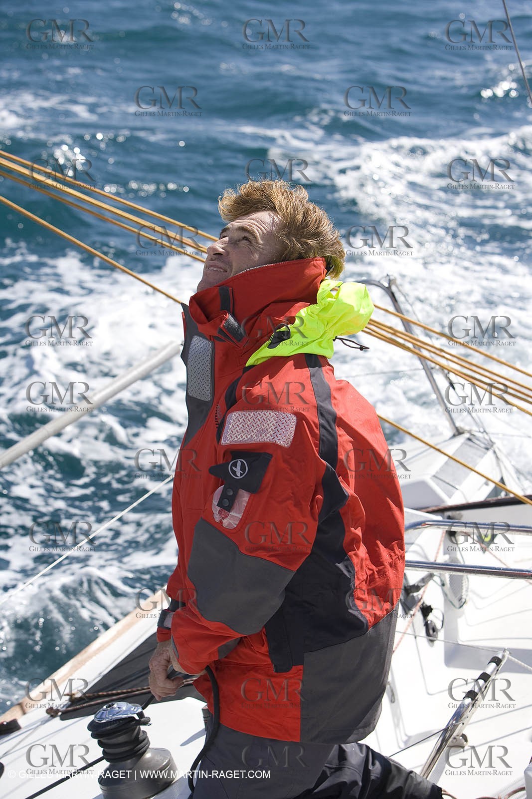 28 09 2007 - Marseille (FRA, 13) - Aigle Marine weather clothing showed in action by salors Marc Emig et Luce Molinier