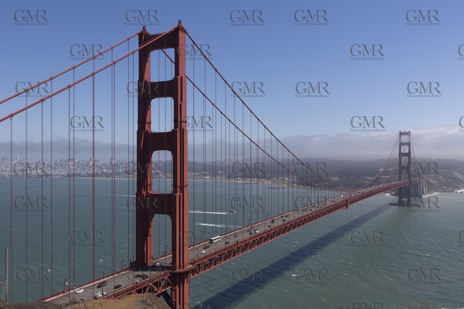 03 08 2013 - San Francisco (USA,CA) - 34th America's Cup - Louis Vuitton Cup - The Louis Vuitton Trophy at the Golden Gate Bridge
