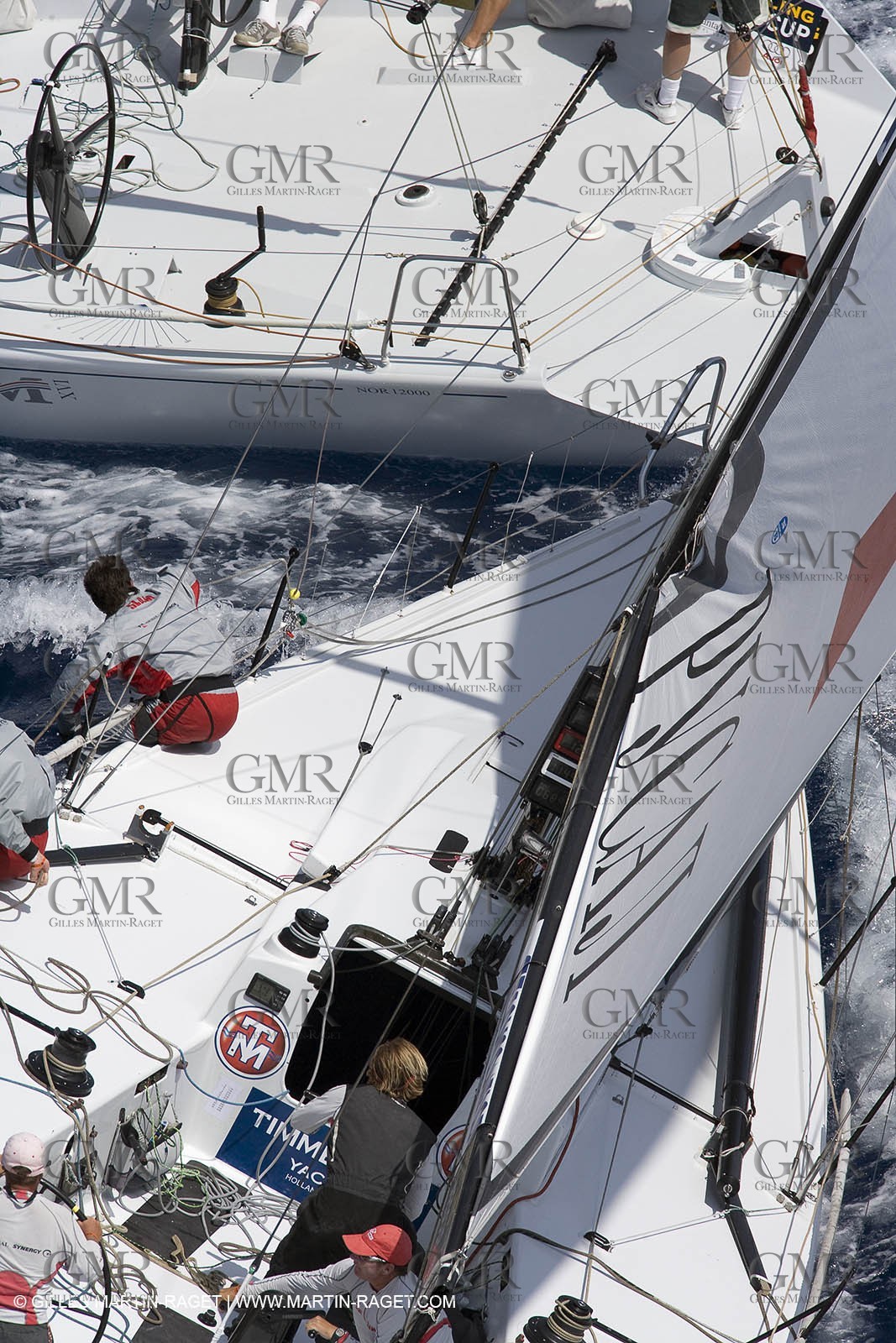 03 08 2007, Palma de Mallorca, 07 Breitling Med Cup Copa del Rey Camper Audi, Day 4, Race 2; very close crossing for Rusal Sinergy