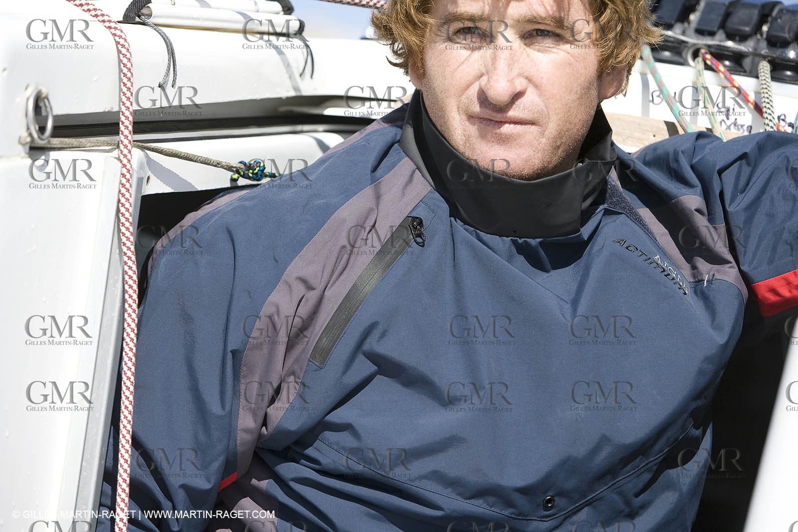 28 09 2007 - Marseille (FRA, 13) - Aigle Marine weather clothing showed in action by salors Marc Emig et Luce Molinier