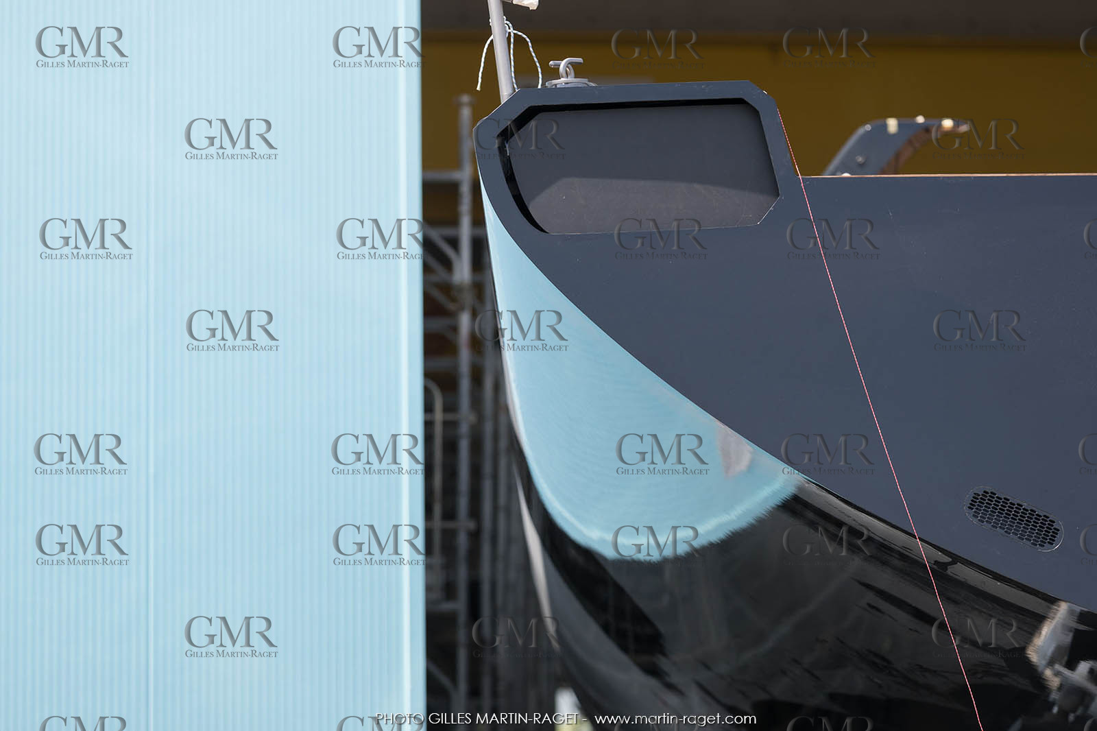 22 07 2017, Savona (ITA), Wally Cento Tango going out of the shed, Photo Gilles Martin-Raget