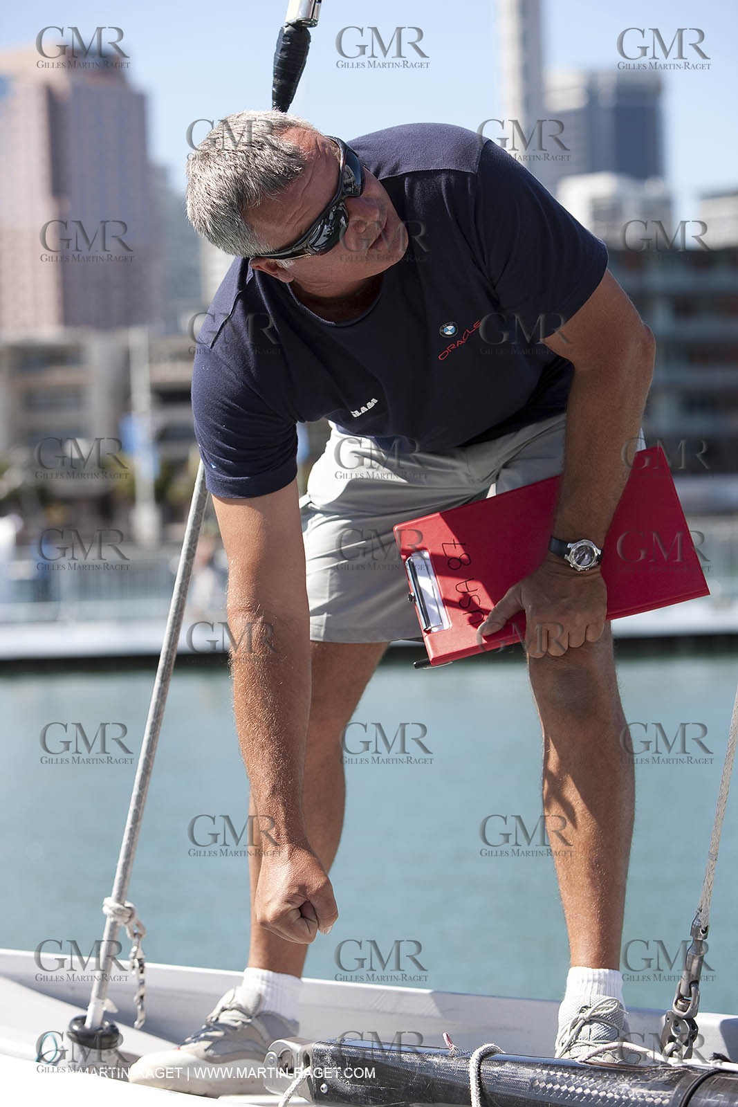 24 01 2009 - Auckland (NZL) -  Louis Vuitton Pacific Series - BMW ORACLE Racing - Boat presentation to other teams